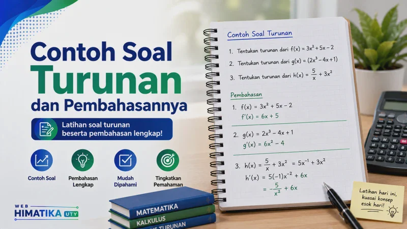 35 Contoh Soal Turunan Fungsi Lengkap dengan Jawaban dan Pembahasan