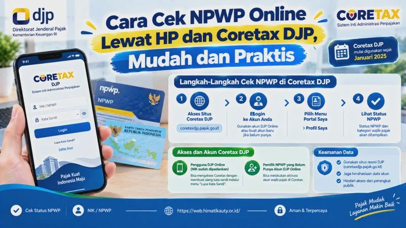 Cara Cek NPWP Online Lewat HP dan Coretax DJP, Mudah dan Praktis