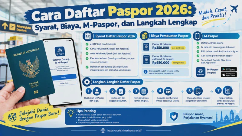 Cara Daftar Paspor 2026: Syarat, Biaya, M-Paspor, dan Langkah Lengkap