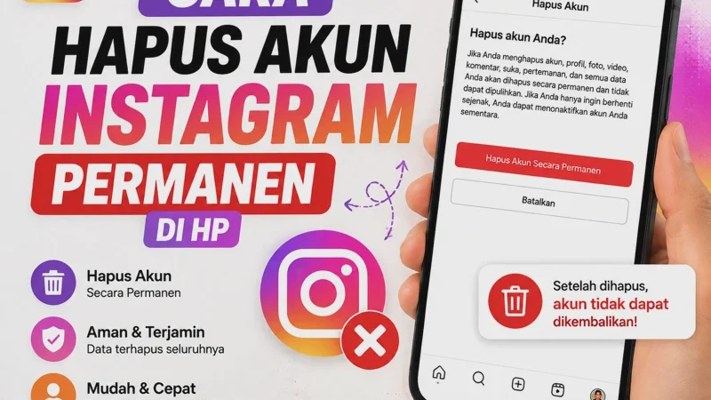 Cara Hapus Akun Instagram Permanen di HP, 1 Menit Selamanya!