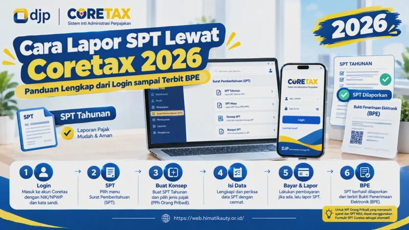 Cara Lapor SPT Lewat Coretax 2026, Panduan Lengkap dari Login sampai Terbit BPE