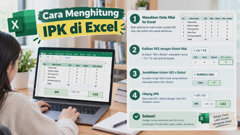 Cara Menghitung IPK di Excel: Panduan Lengkap 3 Metode Rumus