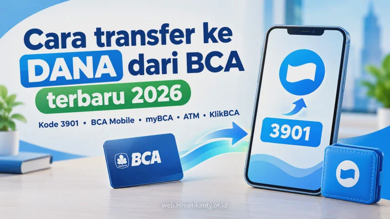 Cara Transfer ke DANA dari BCA Terbaru 2026: Kode 3901, BCA Mobile, myBCA, dan ATM