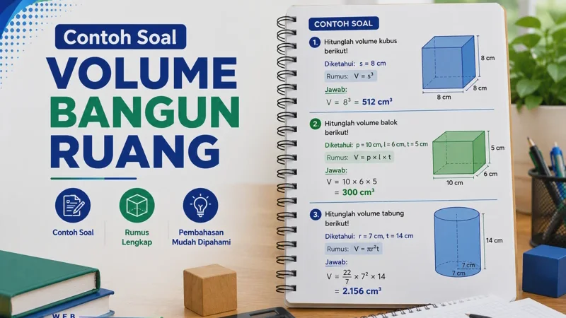 Contoh Soal Volume Bangun Ruang dan Jawabannya: Rumus, Latihan, dan Cara Menghitung