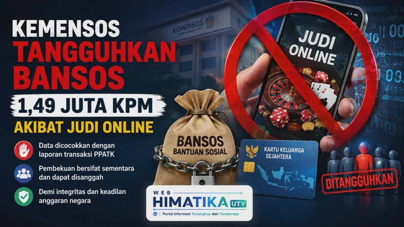 Kemensos Tangguhkan Bansos Jutaan KPM akibat Judi Online