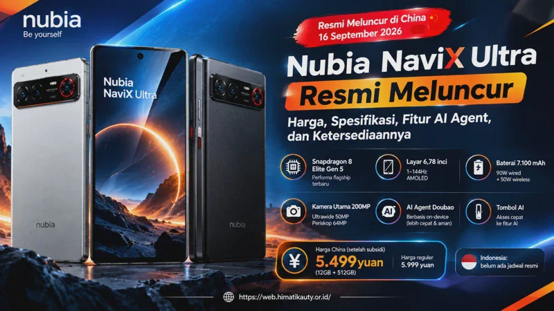 Nubia NaviX Ultra Resmi Meluncur: Harga, Spesifikasi, Fitur AI Agent, dan Ketersediaannya