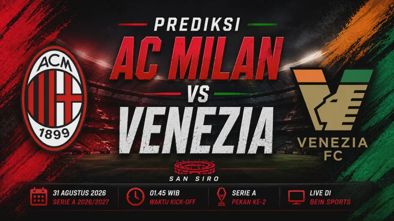 Prediksi Skor AC Milan vs Venezia: Head to Head, Susunan Pemain, dan Skenario