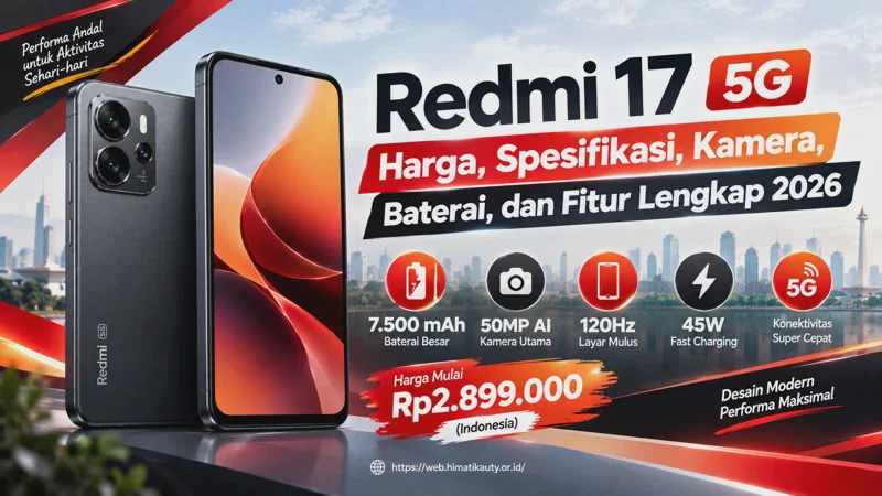Redmi 17 5G: Harga, Spesifikasi, Kamera, Baterai, dan Fitur Lengkap 2026
