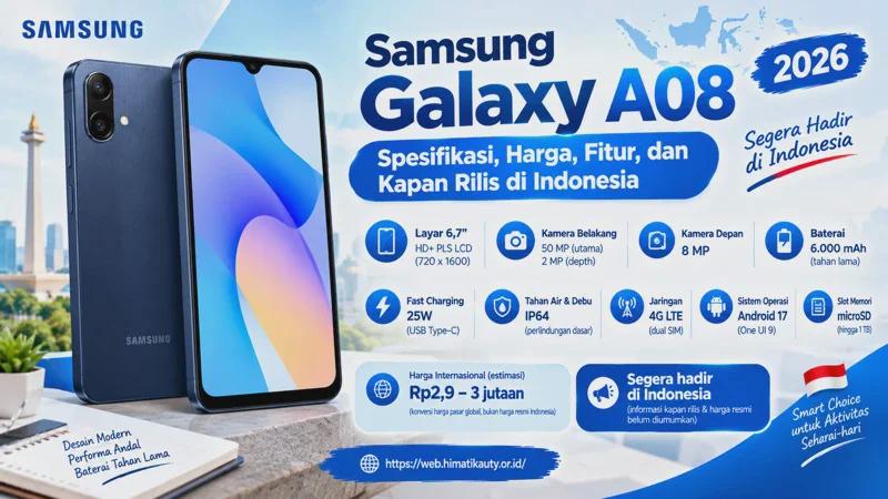 Samsung Galaxy A08: Spesifikasi, Harga, Fitur, dan Kapan Rilis di Indonesia