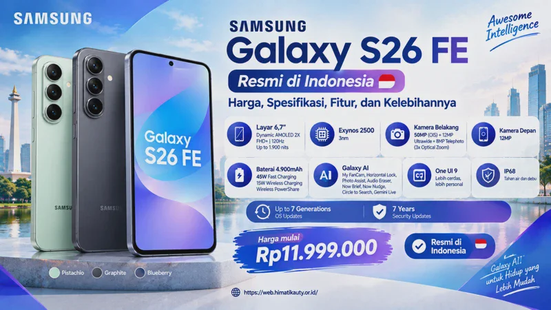 Samsung Galaxy S26 FE Resmi di Indonesia: Harga, Spesifikasi, Fitur, dan Kelebihannya
