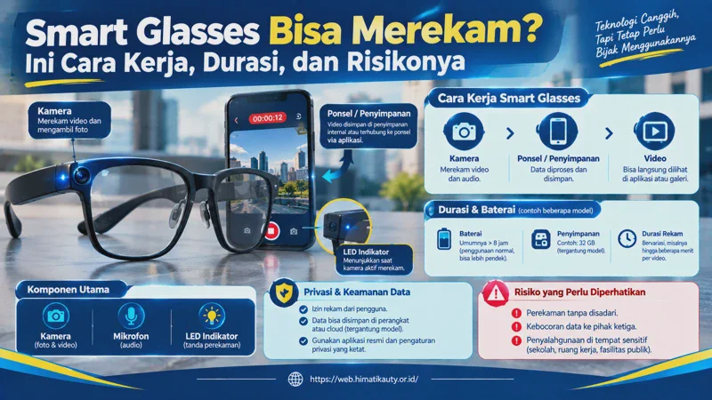 Smart Glasses Bisa Merekam? Ini Cara Kerja, Durasi, dan Risikonya