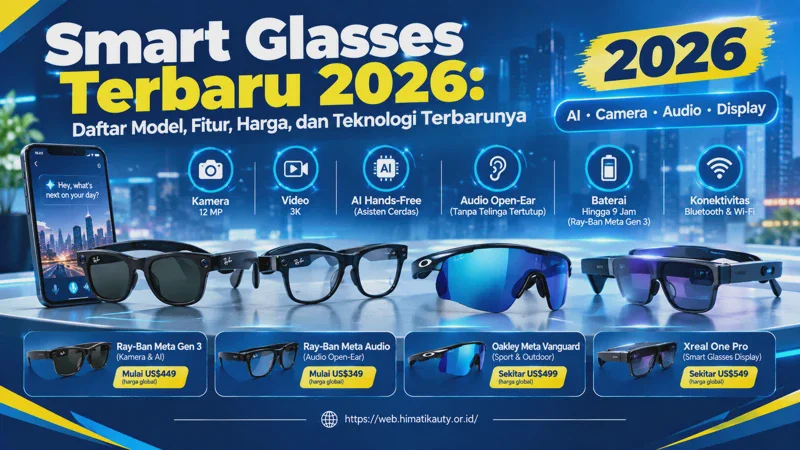 Smart Glasses Terbaru 2026: Daftar Model, Fitur, Harga, dan Teknologi Terbarunya