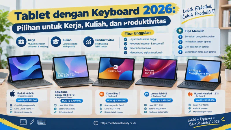 Tablet dengan Keyboard 2026: Pilihan untuk Kerja, Kuliah, dan Produktivitas