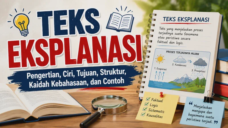 Teks Eksplanasi: Pengertian, Ciri, Tujuan, Struktur, Kaidah Kebahasaan, dan Contoh