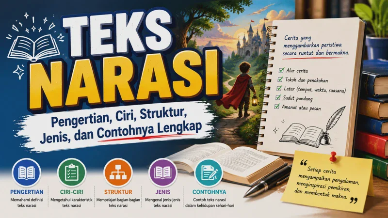 Teks Narasi: Pengertian, Ciri, Struktur, Jenis, dan Contohnya Lengkap