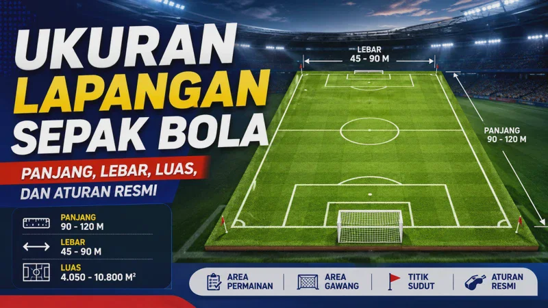 Ukuran Lapangan Sepak Bola: Panjang, Lebar, Luas, dan Aturan Resmi